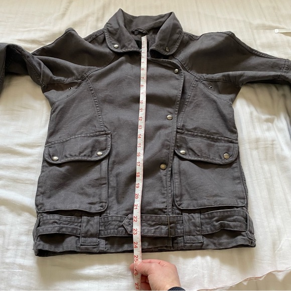 Aritzia Wilfred GREY Rayder Linen Moto Jacket Size Small - Picture 12 of 13